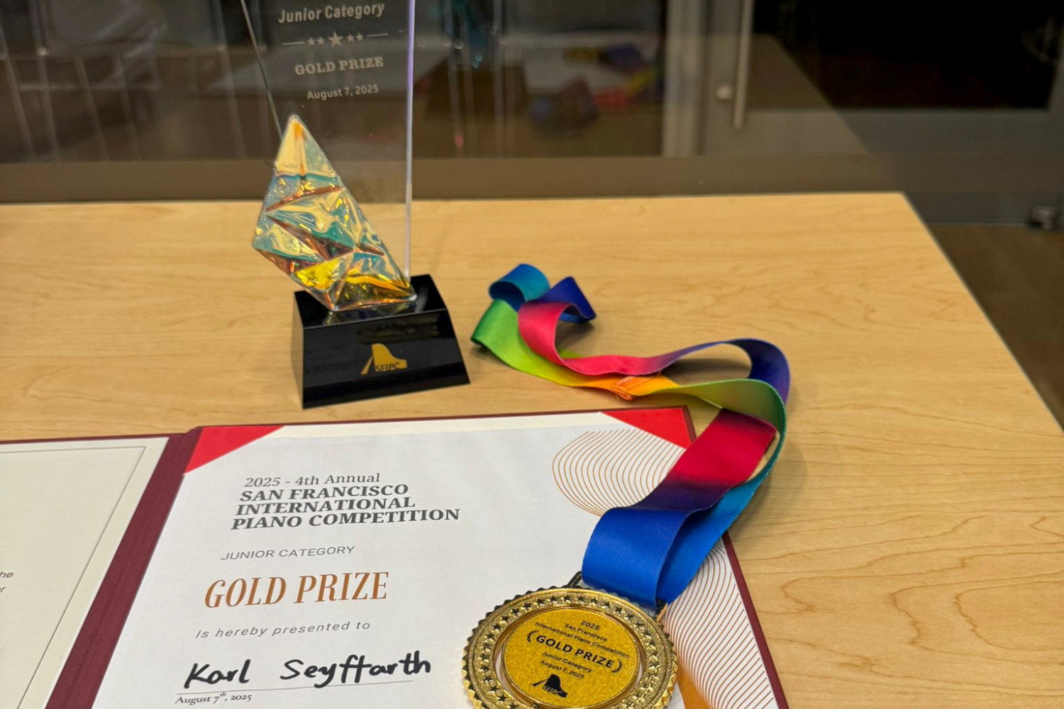 Karl Seyffarth gewinnt 1. Preis beim San Francisco International Piano Competition am 07. August 2025